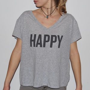 Grey Slouchy V-Neck Steve Madden Staff Tee